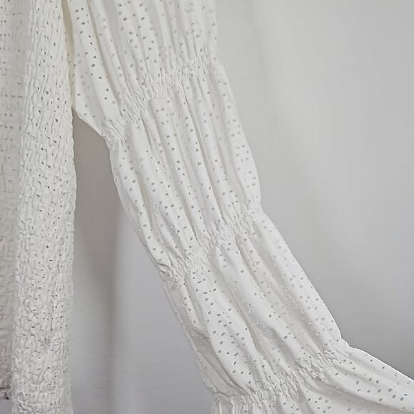 Grace+Karma Smocked Top size XL White Prairie Milk Maid Boho Fairy Coquette - Picture 5 of 10